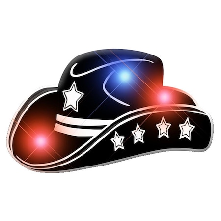 Endless Games Black Cowboy Hat Flashing Body Light Lapel Pins EN3330053